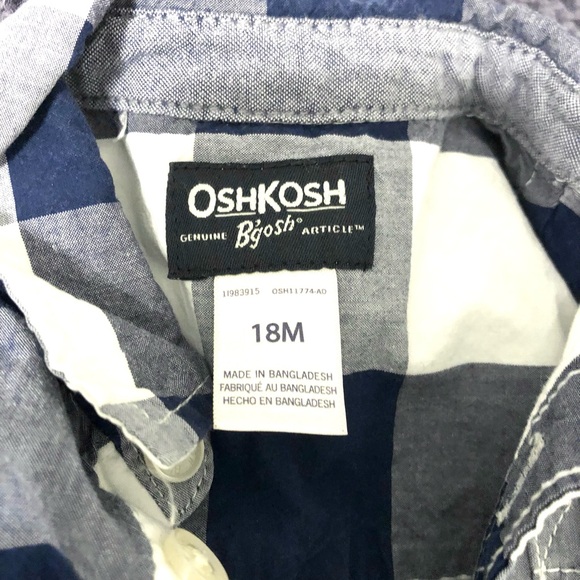 Kids OshKosh B'gosh Navy White Plaid Shirt and other variety - Picture 2 of 6